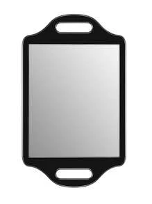 Large Hand Mirror With Handle - Salon Mirror For Hairdressers - Rectangular Hairdresser Hand Mirror (Black) - Black - View 1