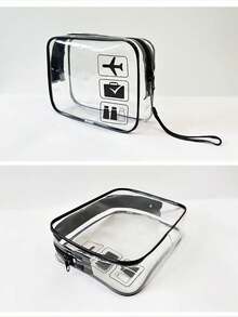 1 件便攜式透明 Pvc 化妝包帶腕帶,防水收納包,適合旅行、戶外活動、護膚品、珠寶、數據線整理