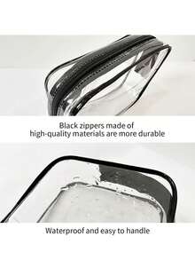 1 件便攜式透明 Pvc 化妝包帶腕帶,防水收納包,適合旅行、戶外活動、護膚品、珠寶、數據線整理