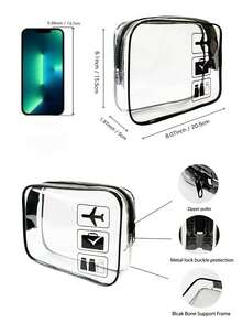 1 件便攜式透明 Pvc 化妝包帶腕帶,防水收納包,適合旅行、戶外活動、護膚品、珠寶、數據線整理