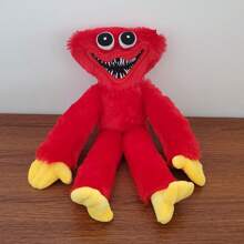 1只帶香腸嘴的紅色毛絨玩具,毛茸茸的怪物,有趣又可愛的送禮毛絨動物