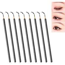 100 Miếng Dùng một lần Bút kẻ mắt Bàn chải trang điểm Với bìa Tóc , Trang điểm Bút kẻ mắt Công cụ Applicator - Màu be - Xem 4