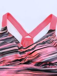 Women Y Back Tankini Bathing Suits Swim Top No Bottom - Pink - View 5