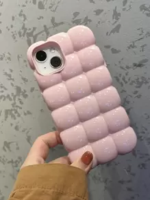 苹果婴儿粉色 1 件 3D 果冻硅胶防震手机壳 兼容 iPhone 12/11/iPhone 13/iPhone 14 - 粉色 - 查看 5