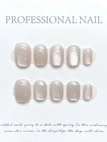 10入組diy短款純色彩虹反光貓眼美甲貼片 - 彩色 - 查看 2