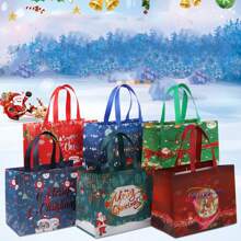 聖誕燙印手提袋、各種風格的糖果零食包裝袋、聖誕派對禮物創意禮物包裝袋、手提袋 - 彩色 - 查看 1