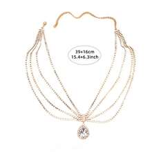 Golden Fashionable Princess-style Multi-layer Rhinestone Decor Head Chain, Perfect For Festival Gift Or Hair Accessory