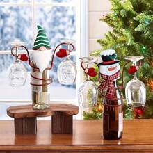 1pc Wine Glass Holder, Snowman Christmas Old Man Wine Glass Rack, Holiday Atmosphere Decoration, Room Decoration, Kitchen Decoration