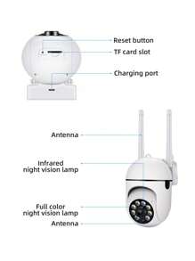 1PC 3MP Cloud PTZ WIFI IP Camera 5X Digital Zoom Color Night Vision Home CCTV Camera Wireless Surveillance Camer - White - View 8