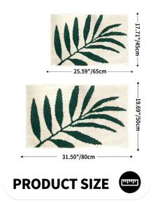 DAJIANG 1pc Polyester Bath Rug, Modernist Leaf Design Absorbent Anti-Slip Bath Mat For Bathroom Home Bathroom Decor Floor Carpet Outdoor Rug Door Mat Fall Decor Bathroom Accessories Back To School Entryway Decor - Multicolor - View 3