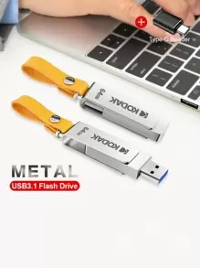 Kodak K133 Usb3.1隨身碟,64gb 128gb 256gb + Type-c轉接頭 - 銀色 - 查看 3