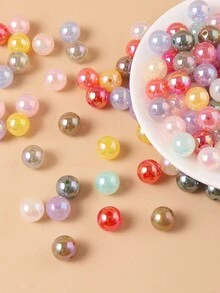 30 件/套直孔壓克力多色圓珠,非常適合日常 Diy 項鍊、手鍊製作和珠寶批發。 - 彩色 - 查看 3