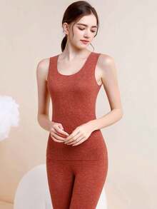 女式冬季保暖背心,無縫內衣,基本款無袖衫