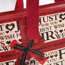 Non-woven Shopping Bag Printed With English Letters - Red - View 4