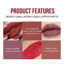 Matte Lip Gloss Long Lasting Lipstick Non-Stick Cup - 01# - View 5