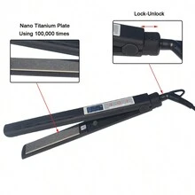 智能觸控界面-mch數字納米鈦陶瓷直髮器,搭載互動技術,自動溫度設定個性化 - 黑色 - 查看 3