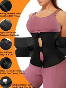 Women's Waist Trainer Corset & Control Belt For Waist Training - Black - View 3