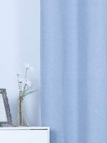 1 Pieza Cortina De Ventana Con Ojales Opaca En Color Azul Claro - Celeste - Ver 8