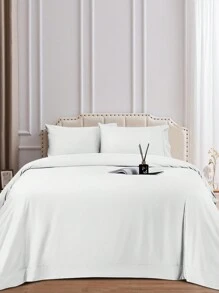 Bamboo Bed Sheets Set 4 Piece, 1800 Thread Count Super Silky Soft Sheet, 16 Inch Deep Pocket Breathable Sheet Set, Machine Washable- King/Queen - White - View 2