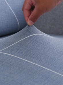 1 件印花彈性沙發墊套 - 藍色 - 查看 3