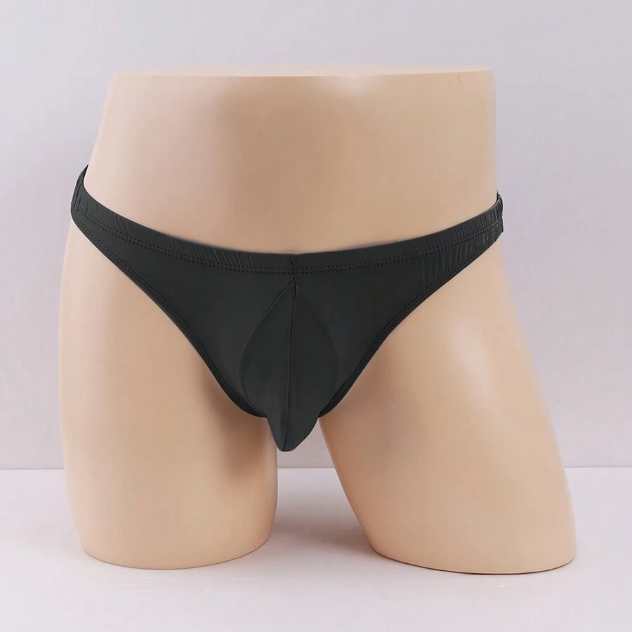 男士性感內褲低腰冰絲男士三角褲透明瘦身透氣褲底