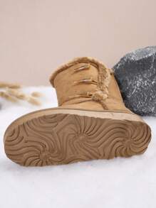 女款保暖毛絨雪靴,冬季雪鞋 - 駝色 - 查看 8