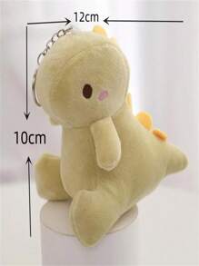 10cm Sitting Dinosaur Plush Doll Backpack Pendant Stuffed Doll Mini Cute Cartoon Keychain Doll Gift For Festival In 3 Colors, Plushie, Dinosaur, Dinosaur Dolls - Baby Blue - View 6