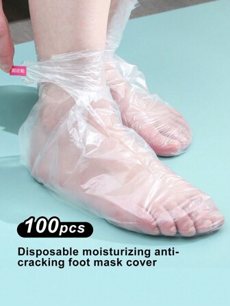 100pcs Disposable Foot Film Moisturizing Cracked Foot Protector Plastic Foot Therapy Cover