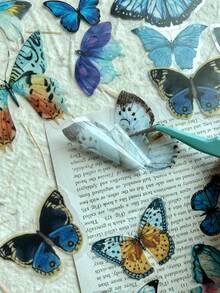 40pcs/pack Retro Butterfly & Dragonfly Pet Sticker Set For Scrapbooking, Journaling, Cardmaking, Etc. - Multicolor - View 5