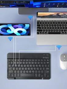 Mini Clavier Sans Fil Carré De 10 Pouces Avec Touche, Universel Pour Téléphones Portables/ipads Avec Fonction De Sourdine Et Compatible Avec Trois Systèmes D'exploitation.
