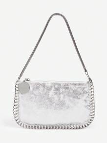 Chain Decor Bag - 銀色 - 查看 2