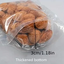 透明亮光自立袋拉鍊塑膠袋可重複使用食品收納袋適合家庭廚房食物儲存自立自封袋加厚食品密封乾口堅果防潮花茶防水 - 無色 - 查看 2