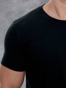 Men T-Shirts - 黑色 - 查看 4
