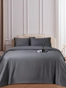 Bamboo Bed Sheets Set 4 Piece, 1800 Thread Count Super Silky Soft Sheet, 16 Inch Deep Pocket Breathable Sheet Set, Machine Washable- King/Queen - Màu xám đen - Xem 7