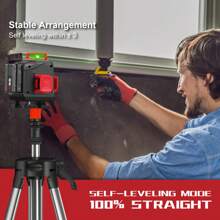 WEIDDW 配件附16線高強度綠光激光水平儀,360°可旋轉大鋁底座和type-c電源介面 - 酒紅色 - 查看 7