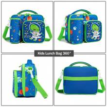 Dinosaur Design Multi-functional Lunch Bag - Blue - View 3