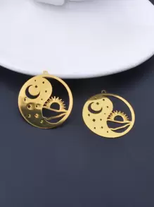 6入組黃銅金色不銹鋼蛇形手型蘑菇耳環吊墜花形鏈接diy珠寶配件 - 6件 - 查看 6