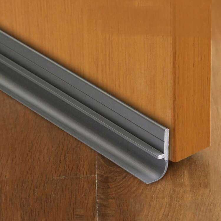 2 peças Tira de Vedação Autoadesiva para Parte Inferior da Porta, À Prova de Vento, À Prova de Som, À Prova d'Água, Vedação de Espaço Espesso para Portas e Janelas, Adesivos, Decalque de Parede, Decalque de Vinil para Decoração Doméstica, Itens de Decoração de Primavera para Renovar sua Casa, Adesivos de Decoração de Festa, Presentes de Aniversário e Formatura - Cinza - Visão 5