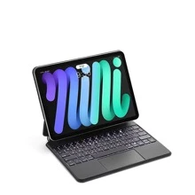 IPad Keyboard Case, Compatible With Ipad Mini 6 8.3-Inch, Magnetic Mount, Ultra-Thin Split Page, Wireless Keyboard, Backlit Keyboard - Dark Grey - View 10