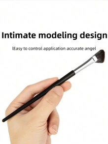 2支半扇形鼻影刷，便携式软毛斜角刷，用于鼻部轮廓修饰和腮红，专业化妆工具，粉底刷，遮瑕刷，腮红刷，轮廓刷，腮红刷，修容刷，散粉刷，粉底刷，腮红刷，赠品 - 黑色 - 查看 6