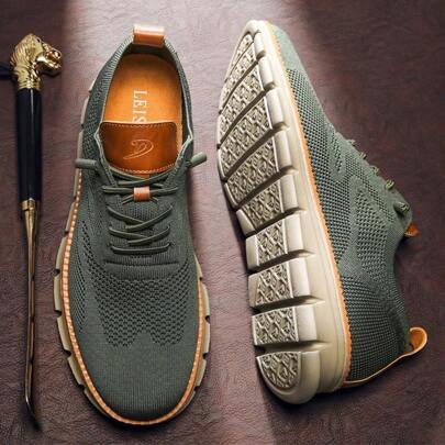 Pantofi sport pentru bărbați cu imprimeu cu litere șireturi rotunde, pantofi sport verzi casual