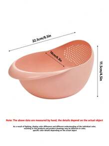 1pc White Plastic Rice Strainer, Multi-functional Kitchen Colander With Filter For Washing Vegetables And Fruits - White - View 10