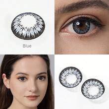 MagiSter Colored Contact Lens Power 0.00 Brown Blue Gray Color 14.5 mm 1 Pair 6 Months Innocent Contacts Lenses For Daily Wear Or Traveling - Màu xanh da trời - Xem 3
