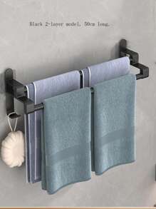 1 Pièce Porte-serviettes Multifonctionnel Noir - Organisateur De Couverts À Montage Mural - Étagère Murale Flexible Pour Couverts Et Accessoires De Cuisine