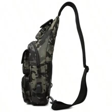 1個綠色迷彩尼龍多功能路亞釣魚配件包戶外運動釣魚背包飛餌收納袋