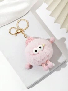 1 件个性化时尚粉色春季毛绒包挂件，可爱煤炭装饰背包、钱包、女孩日常书包装饰，可伸缩手脚汽车饰品女士 - 彩色 - 查看 3