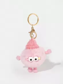 1 件个性化时尚粉色春季毛绒包挂件，可爱煤炭装饰背包、钱包、女孩日常书包装饰，可伸缩手脚汽车饰品女士 - 彩色 - 查看 1