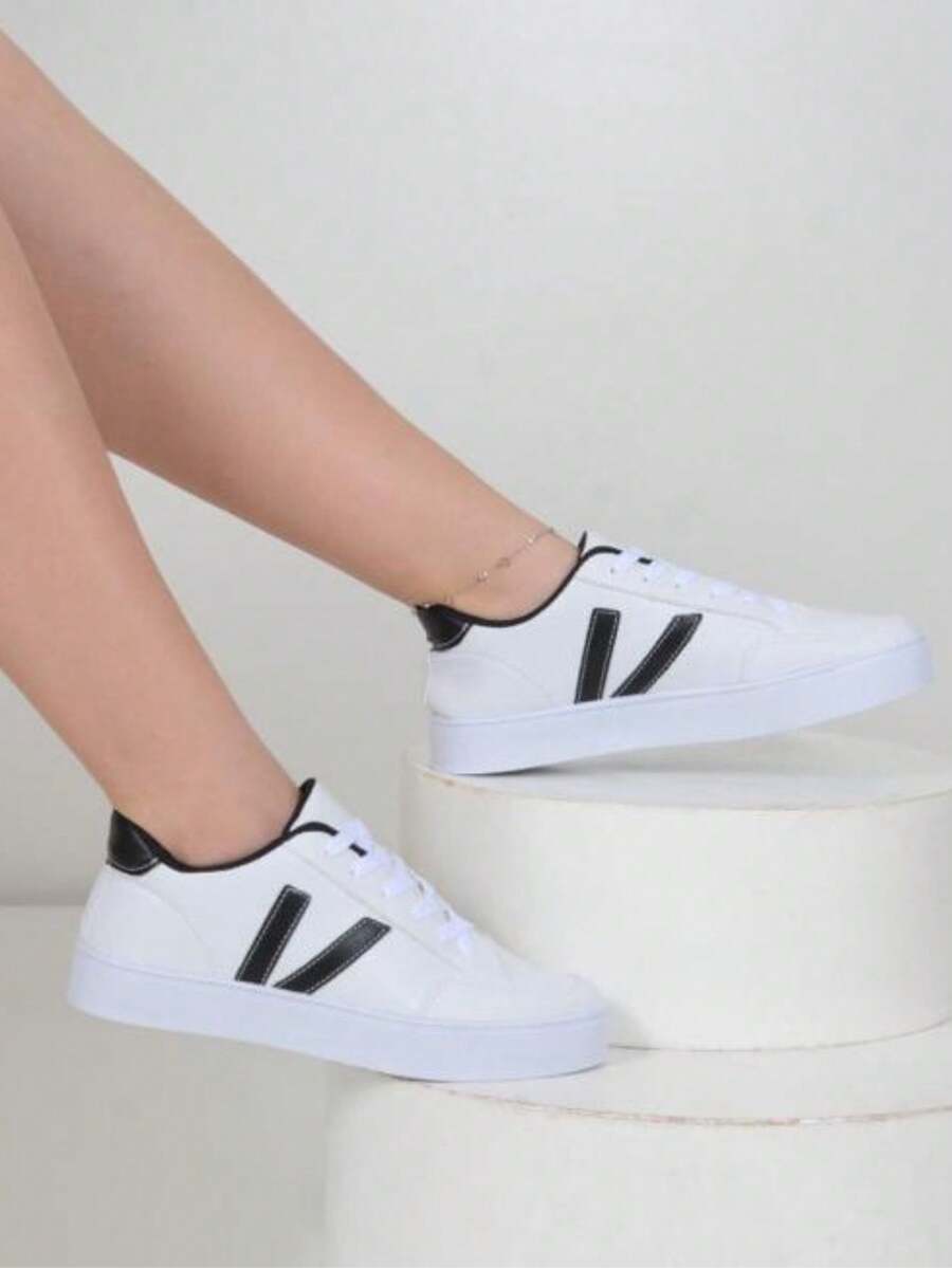 Women Casual Shoes - Black and White - View 1
