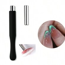 指甲藝術磁性筆1支(黑色) 3d貓眼設計磁棒凝膠指甲油修甲diy和沙龍工具磁棒磁棒適用於diy貓眼凝膠指甲油美甲磁性指甲藝術筆 - 黑色 - 查看 6