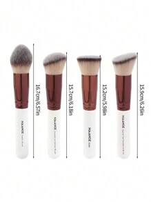 MAANGE Bộ 4 cọ trang điểm, bao gồm cọ nền, cọ nền tròn, cọ nền dẹt, bộ cọ trang điểm chuyên nghiệp, bộ cọ trang điểm, bộ cọ trang điểm kết hợp, bộ cọ trang điểm đầy đủ, bộ cọ trang điểm, bộ dụng cụ trang điểm đầy đủ, bộ cọ trang điểm, bộ quà tặng cọ trang điểm - trắng - Xem 5